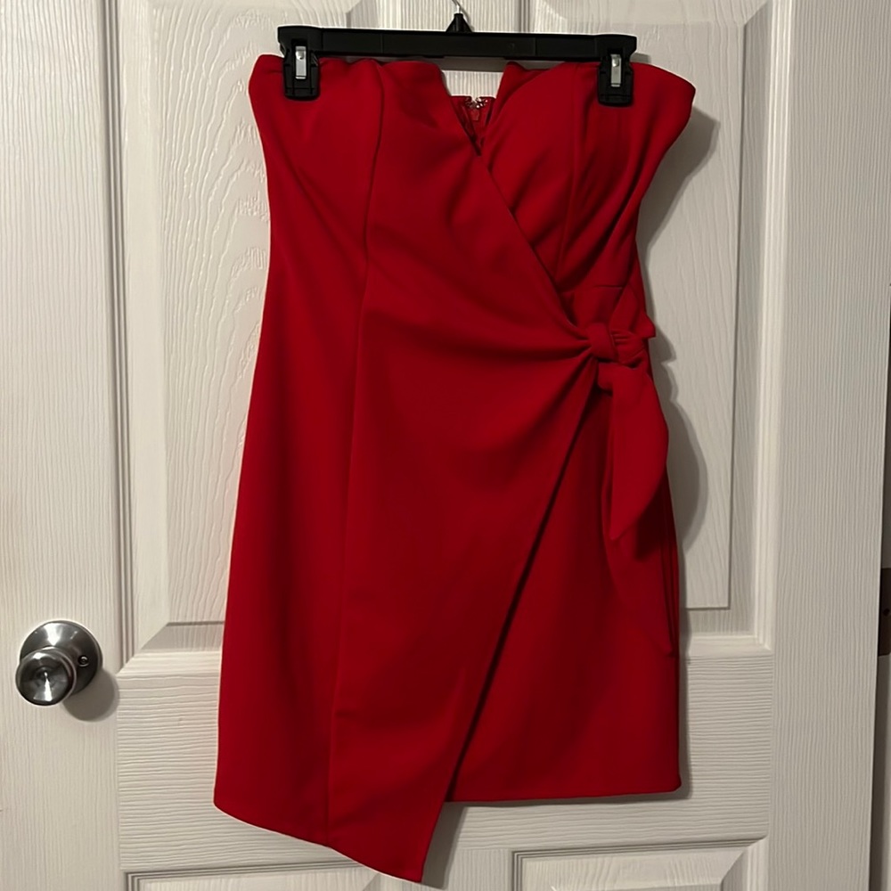 Red party dress